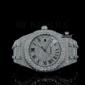 Iced Out AP Moissanite Watch Front View.