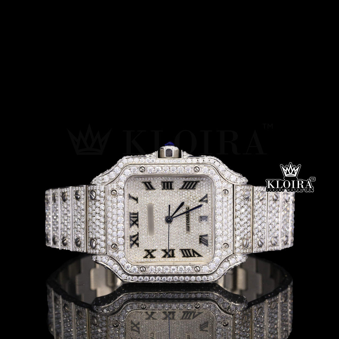 Aurelian Gala Moissanite Diamond Watch 14K Gold VVS 28 Carat 42mm Front