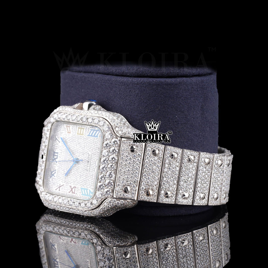 Romalume Natural Diamond Watch 14K Gold VVS 23 Carat 42mm Front