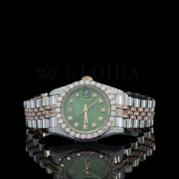 Jade Moissanite Diamond Watch Silver VVS 14 Carat 42mm Men