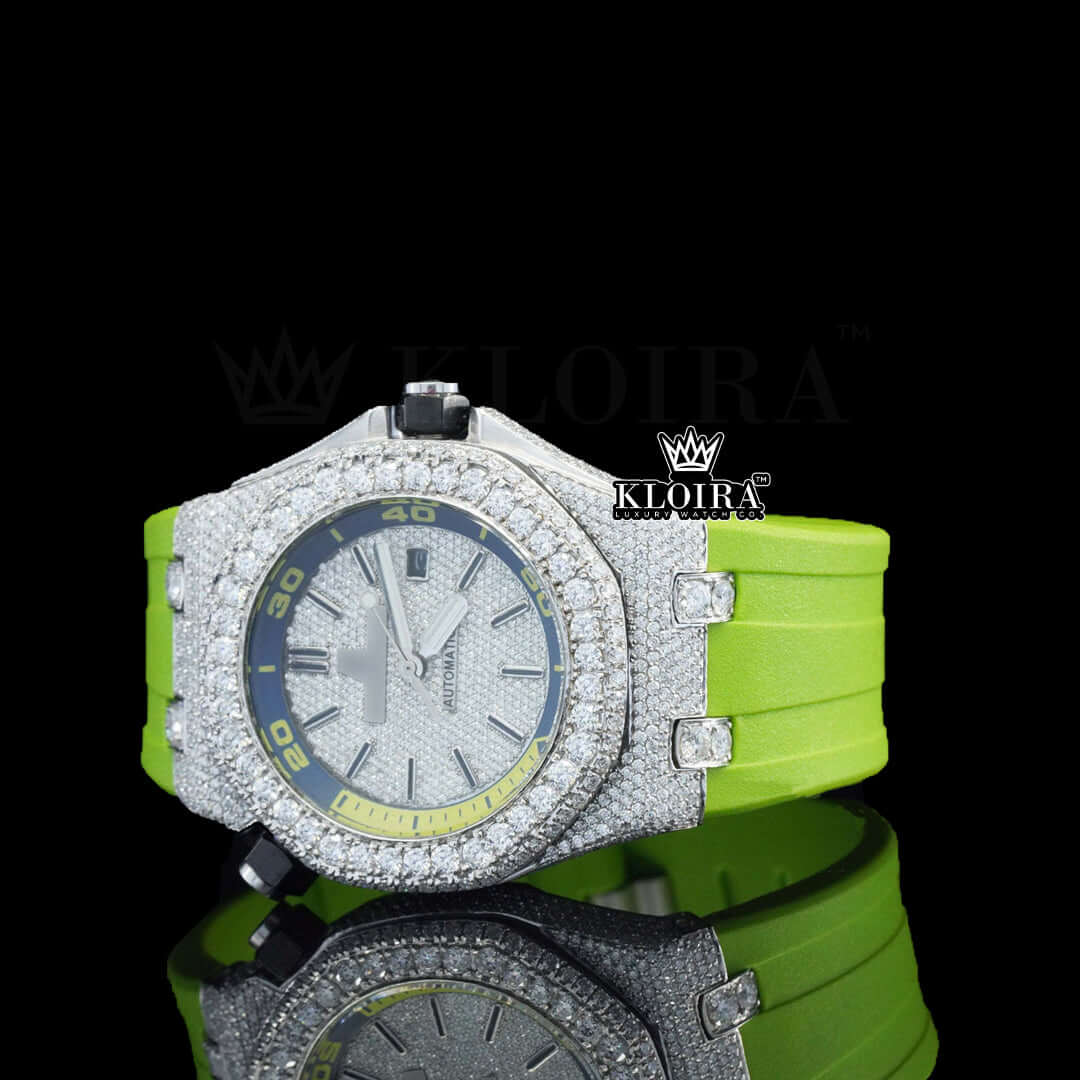 Limelight Moissanite Diamond Watch 14K Gold VVS 14 Carat 42mm Front