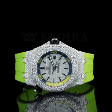 Limelight Moissanite Diamond Watch Silver VVS 14 Carat 42mm Men
