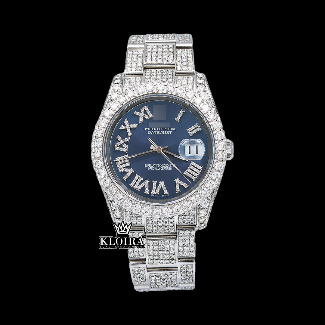 Luminara Moissanite Diamond Watch 14K Gold VVS 22 Carat 42mm Front