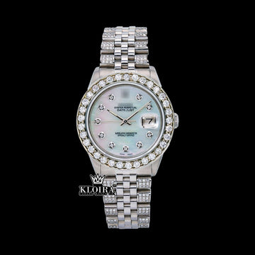 Lustre Moissanite Diamond Watch 14K Gold VVS 14 Carat 42mm Front