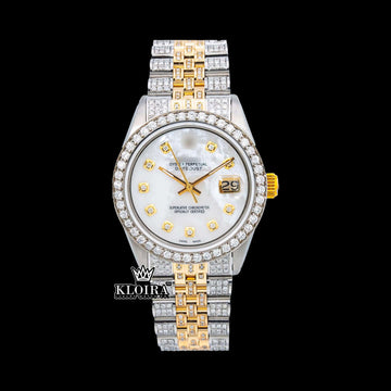 LuxeLuster Moissanite Diamond Watch 14K Gold VVS 18 Carat 42mm front