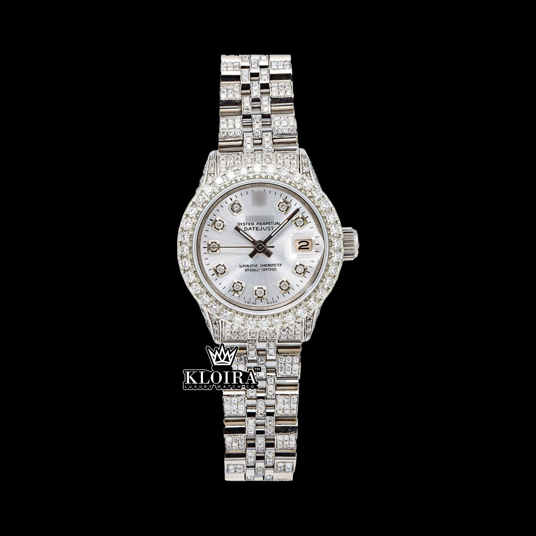 LuxeSilver Moissanite Diamond Watch Silver VVS 18 Carat 42mm Men Front