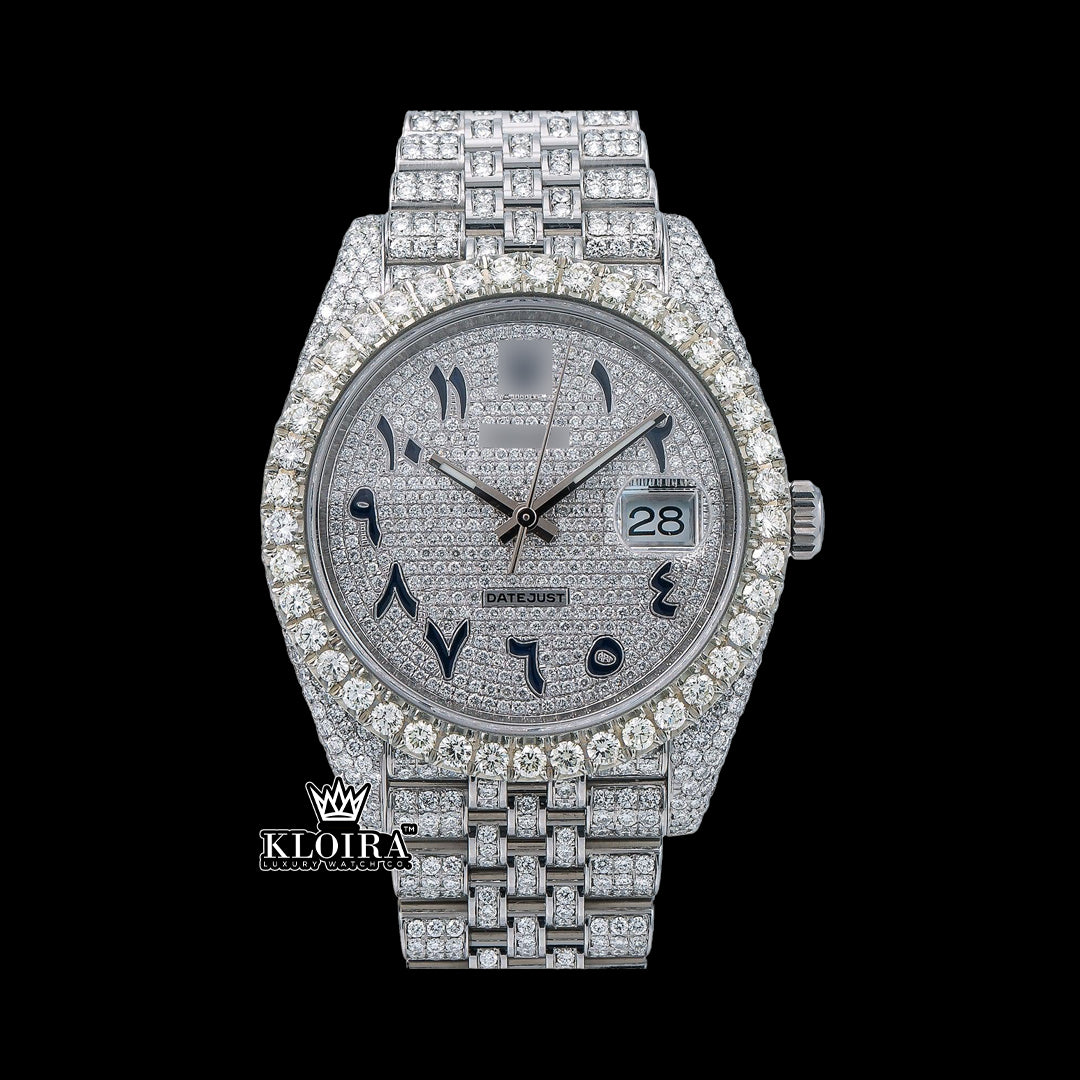 LuxeTimepiece Moissanite Diamond Watch 14K Gold VVS 20 Carat 42mm Front
