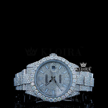 Luxorix Moissanite Diamond Watch 14K Gold VVS 24 Carat 42mm Front