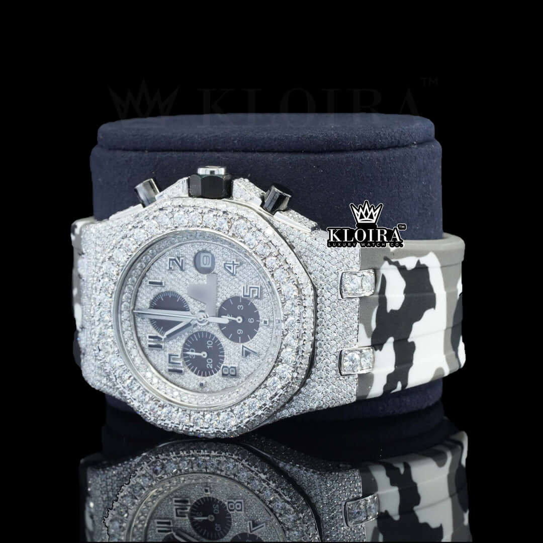 Maverick Moissanite Diamond Watch 14K Gold VVS 14 Carat 42mm Front