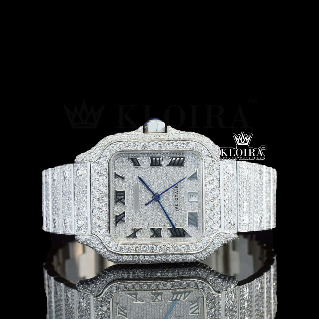 Baronelle Men's Moissanite Diamond Watch 14K Gold  VVS 29 Carat 42mm Front