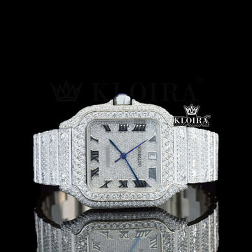 Baronelle Men's Moissanite Diamond Watch 14K Gold  VVS 29 Carat 42mm Front