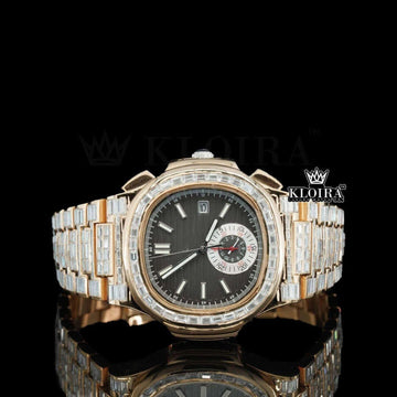 Men's Patek Philippe Inspired Moissanite Watch Front View