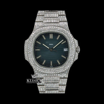 Mens Patek Philippe Moissanite Watch Front Face View