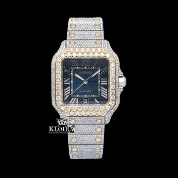 Bluenight Blaze Moissanite Diamond Watch Silver VVS 22 Carat 42mm Men Front