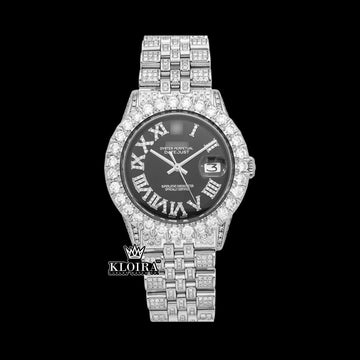 MidnightRoyal Moissanite Diamond Watch 14K Gold VVS 18 Carat 42mm Front