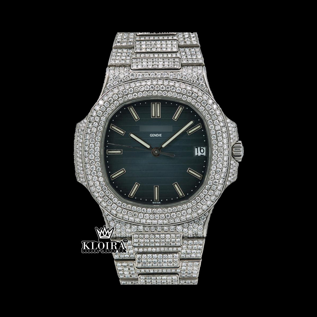 NightLustre Moissanite Diamond Watch 14K Gold VVS 20 Carat 42mm Front