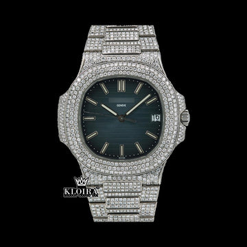 NightLustre Moissanite Diamond Watch 14K Gold VVS 20 Carat 42mm Front