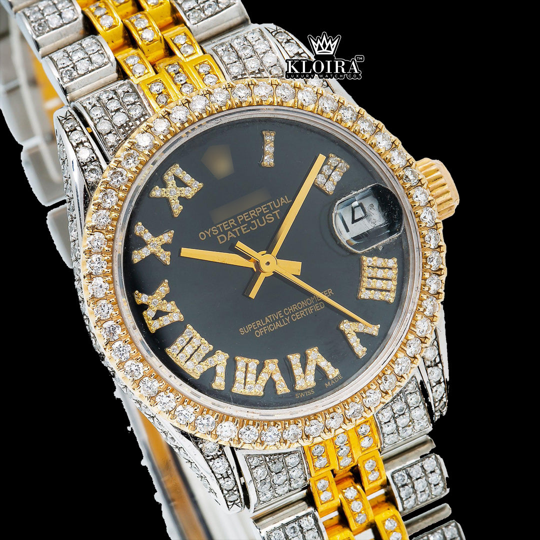 MidnightSun Moissanite Diamond Watch Silver VVS 18 Carat 42mm Men Front