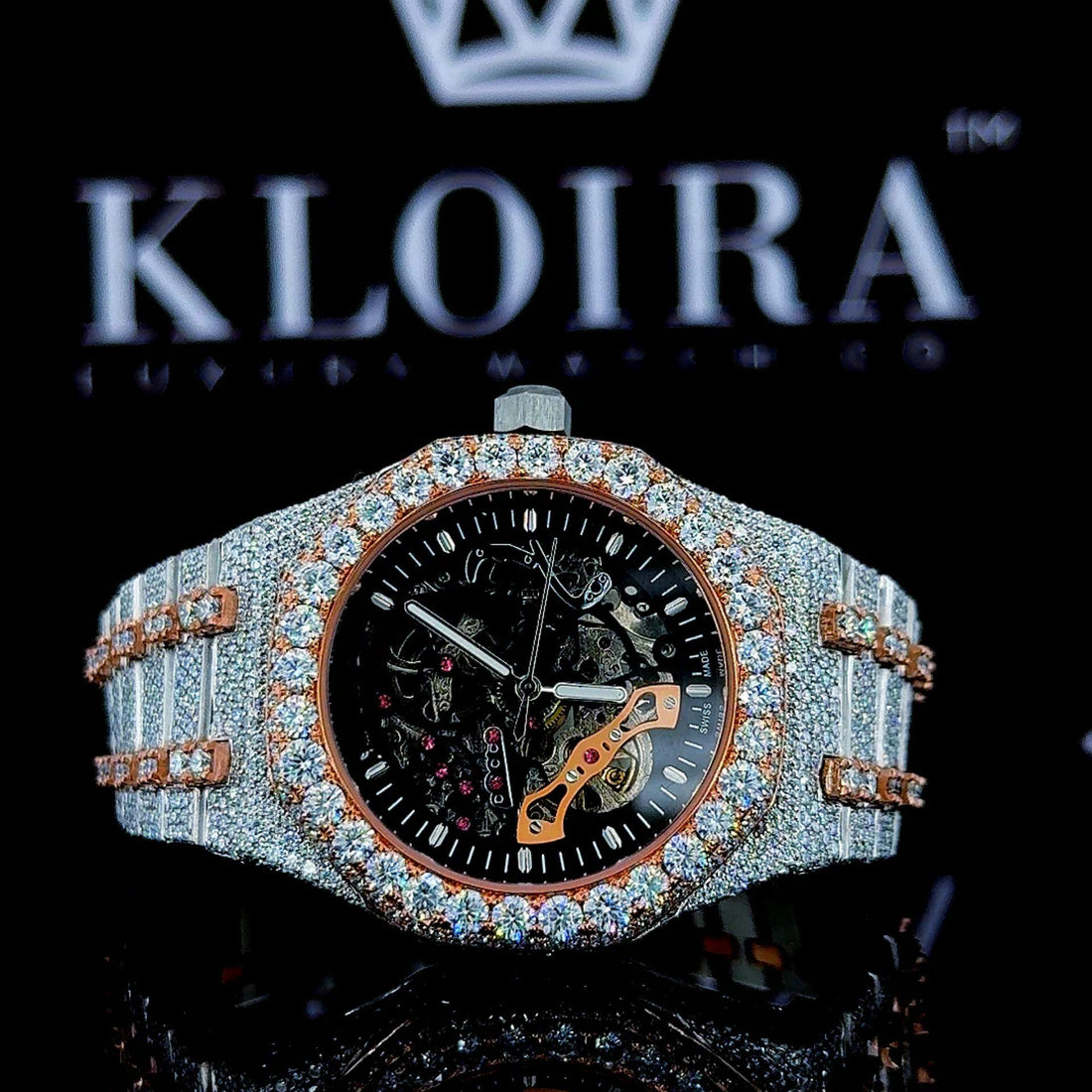 Moissanite AP Skeleton Watch Front View