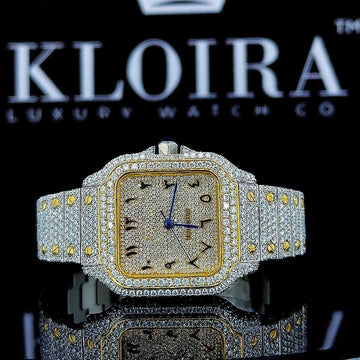 Moissanite Cartier Watch Arabic Front View