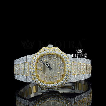 Front View of Moissanite Patek Philippe Style Watch
