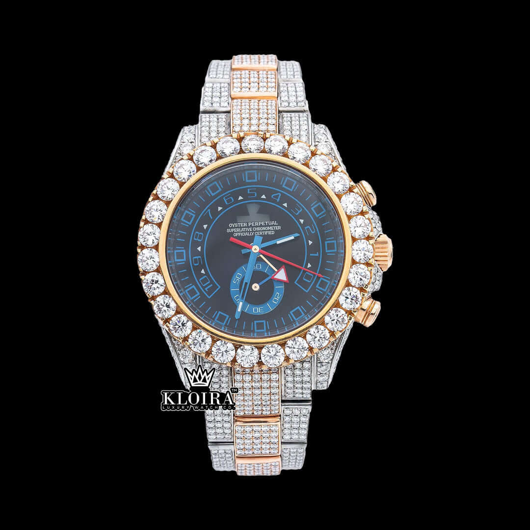 Front View Of Moissanite Rolex Watch