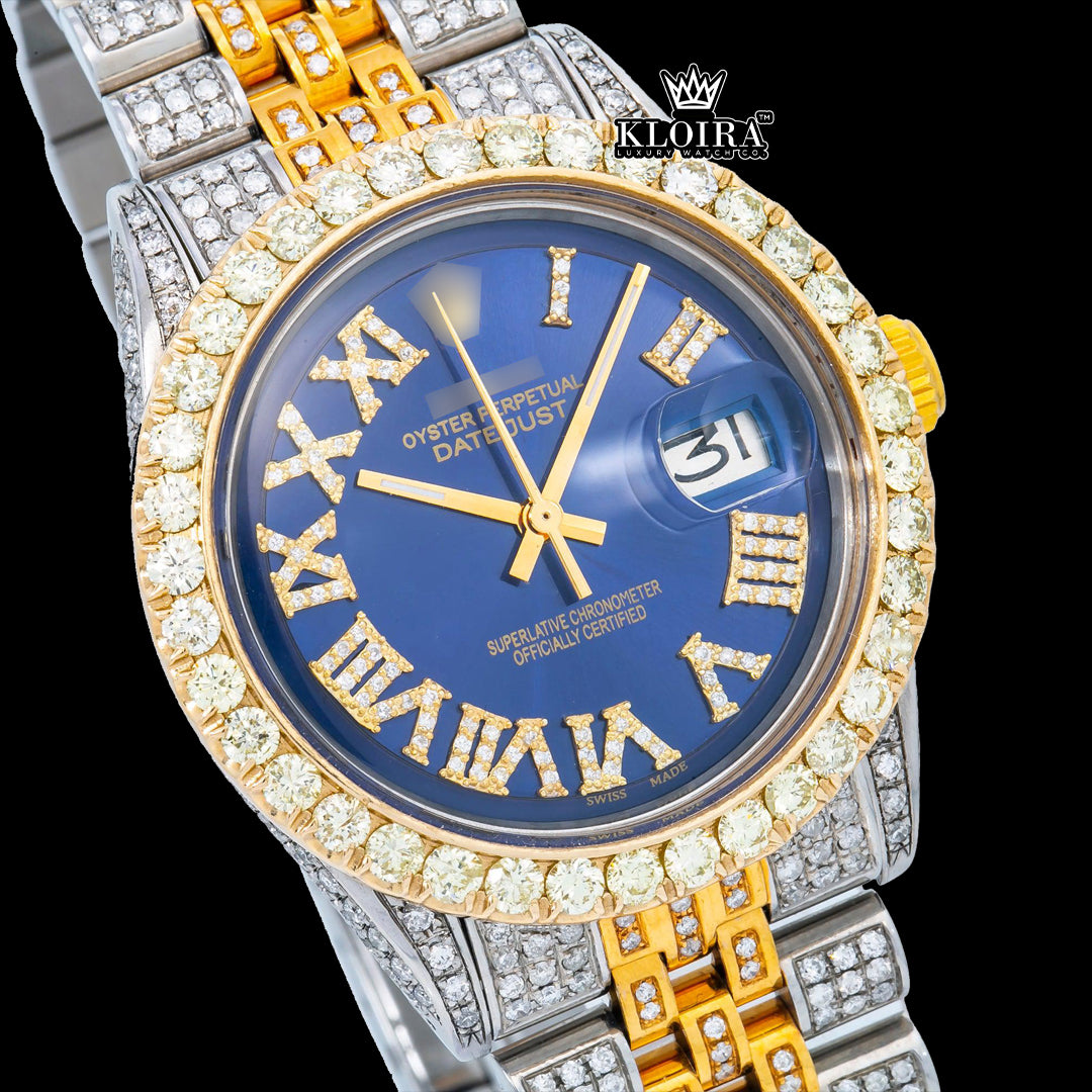 NauticalGleam Moissanite Diamond Watch 14K Gold VVS 19 Carat 42mm Front