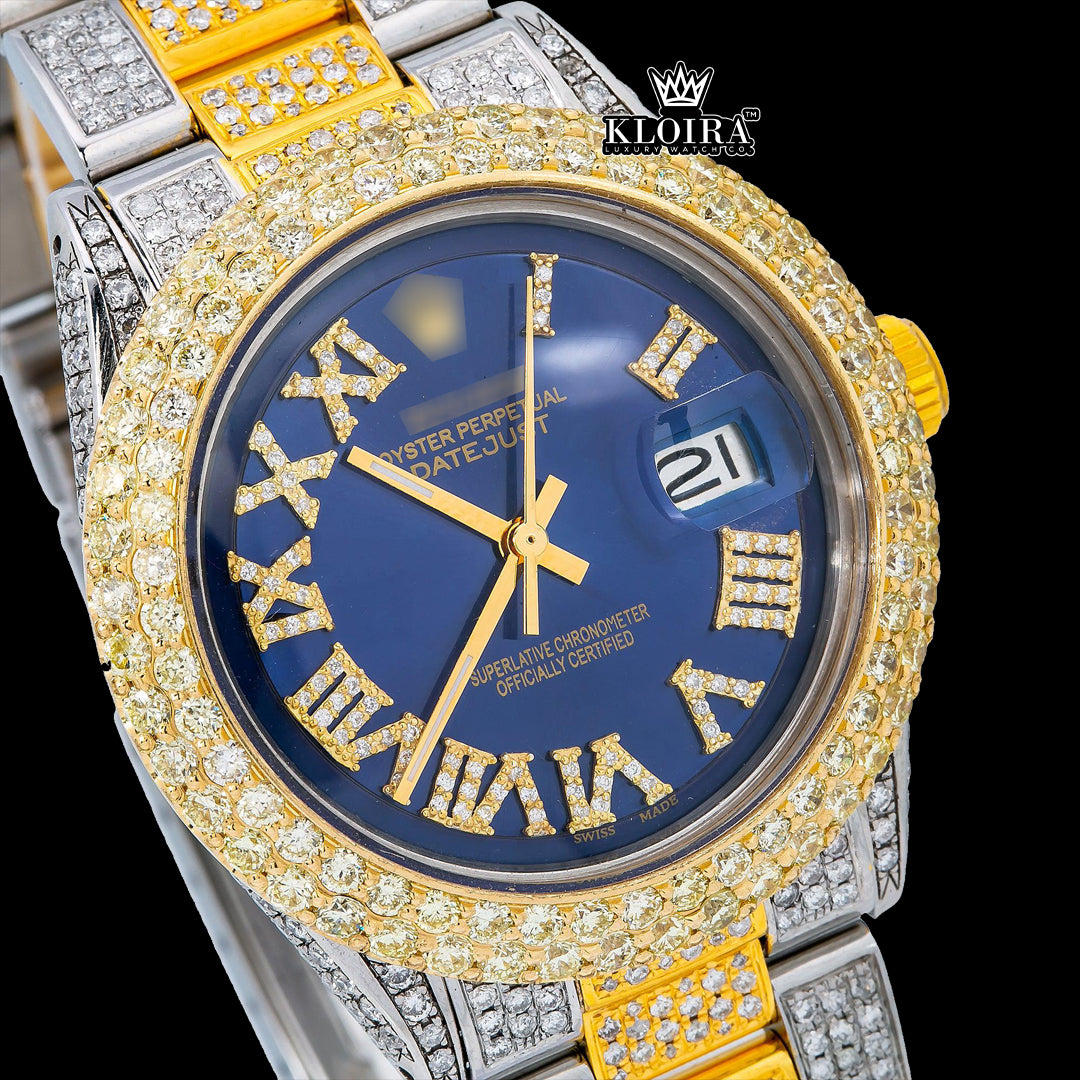 NobleDusk Moissanite Diamond Watch Silver VVS 18 Carat 42mm Men Front