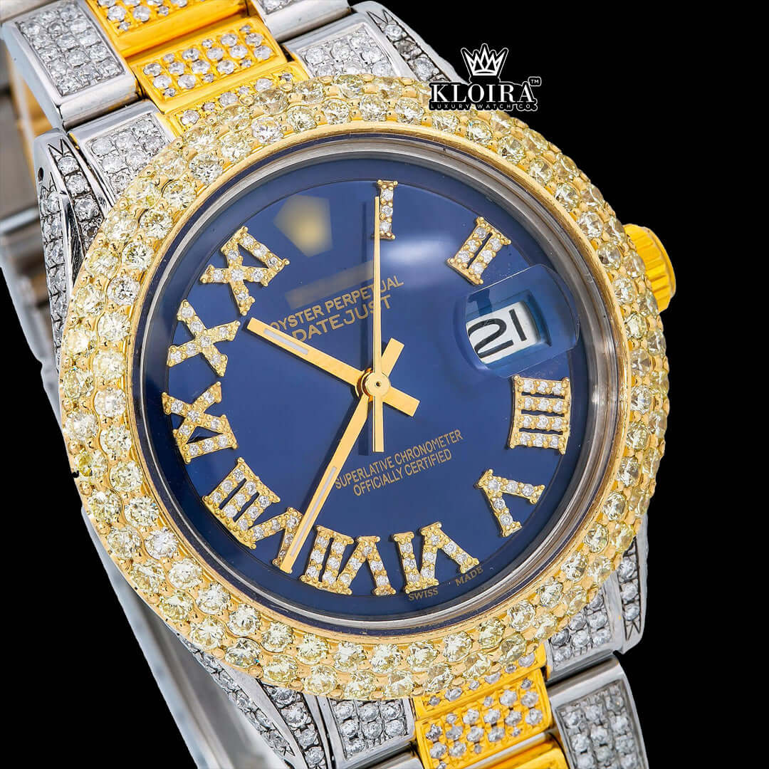 NobleDusk Moissanite Diamond Watch Silver VVS 18 Carat 42mm Men Front