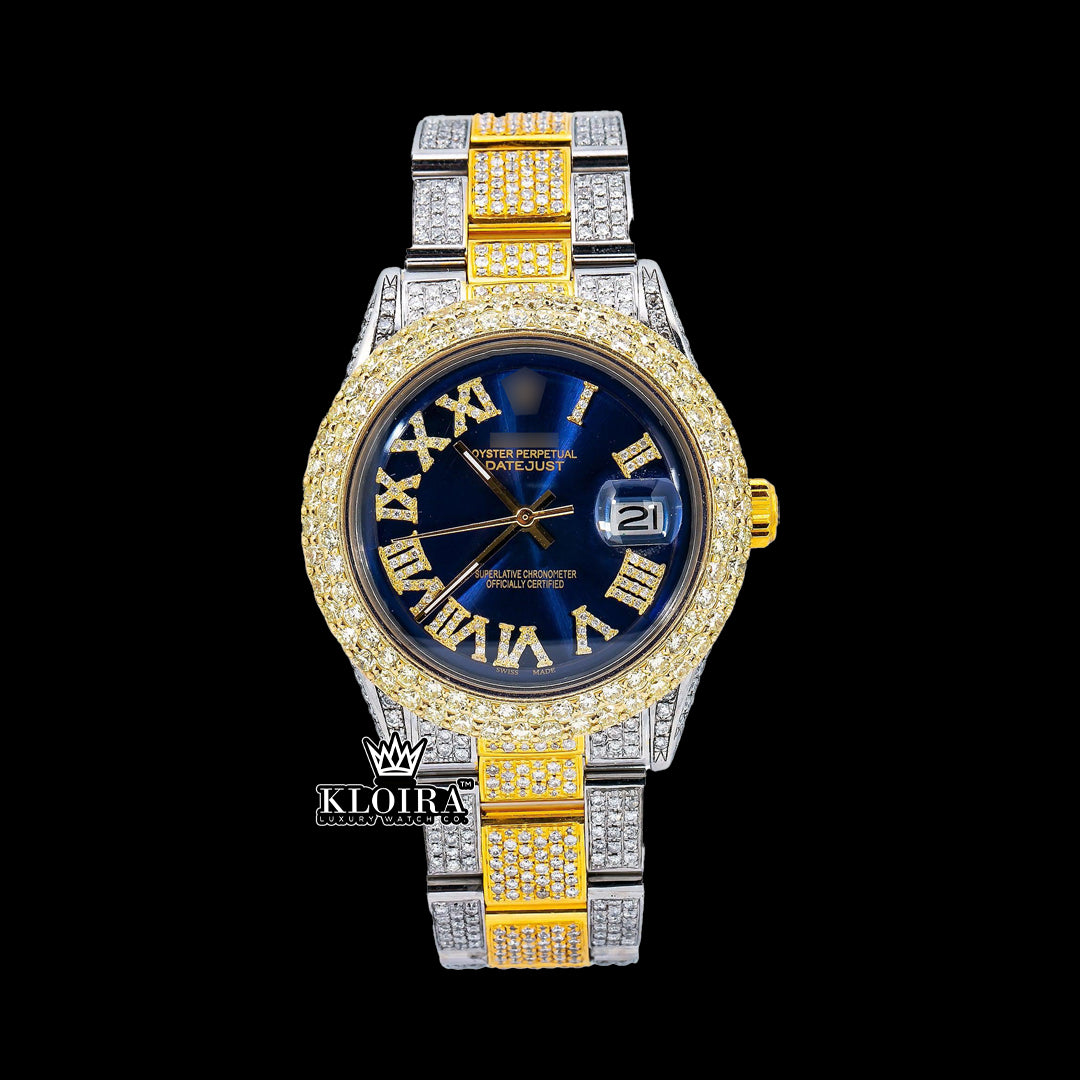 NobleDusk Moissanite Diamond Watch Silver VVS 18 Carat 42mm Men Front