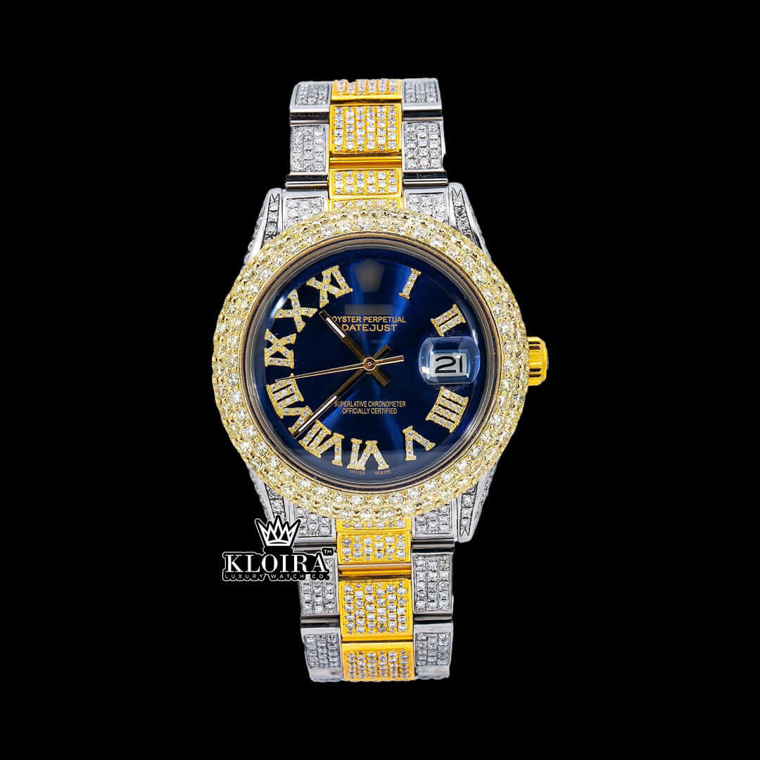 NobleDusk Moissanite Diamond Watch Silver VVS 18 Carat 42mm Men Front