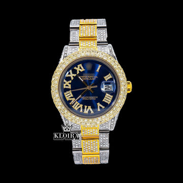 NobleDusk Moissanite Diamond Watch Silver VVS 18 Carat 42mm Men Front