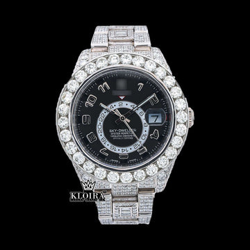 Nocturne Moissanite Diamond Watch 14K Gold VVS 20 Carat 42mm Front