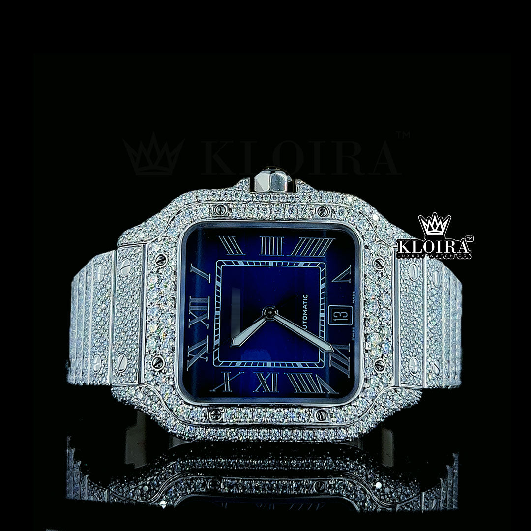 NoirLux Moissanite Diamond Watch 14K Gold VVS 22 Carat 42mm Front