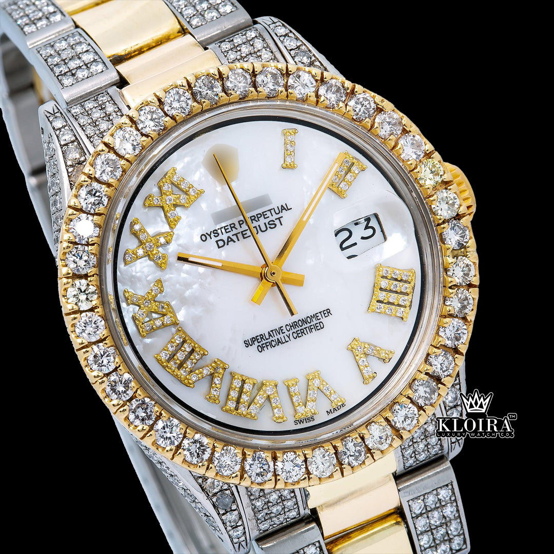 PearlGlitz Moissanite Diamond Watch Silver VVS 18 Carat 42mm Men Front