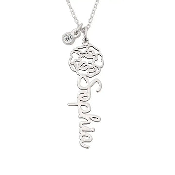 Personalized Artistic Name Pendant Necklace in 14K Gold 