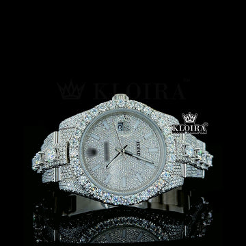 RadianceTime Moissanite Diamond Watch 14K Gold VVS 22 Carat 42mm Front