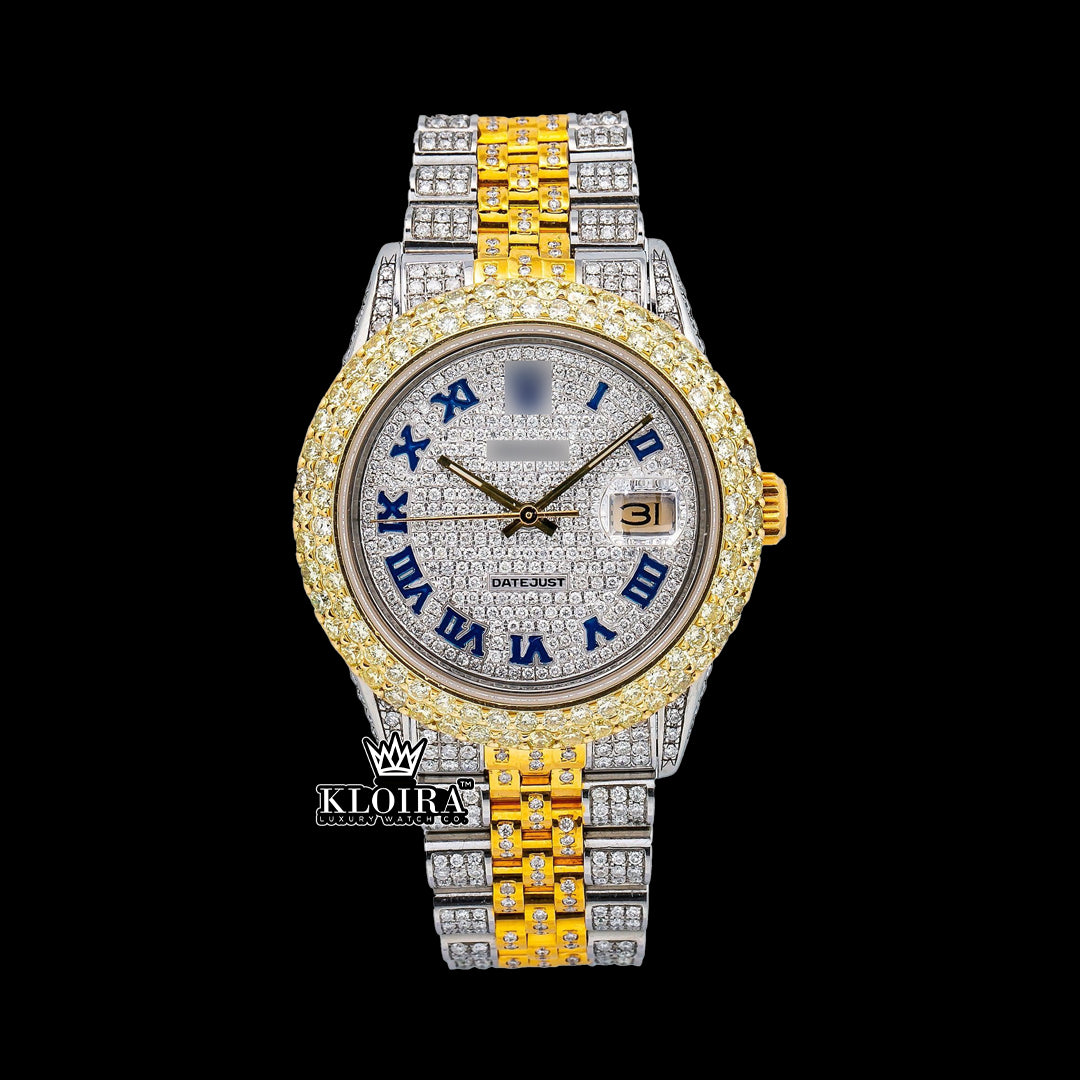 Radiance Moissanite Diamond Watch 14K Gold VVS 18 Carat 42mm Front
