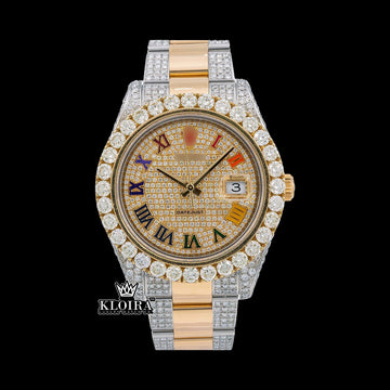 RadiantJewel Moissanite Diamond Watch 14K Gold VVS 20 Carat 42mm Front