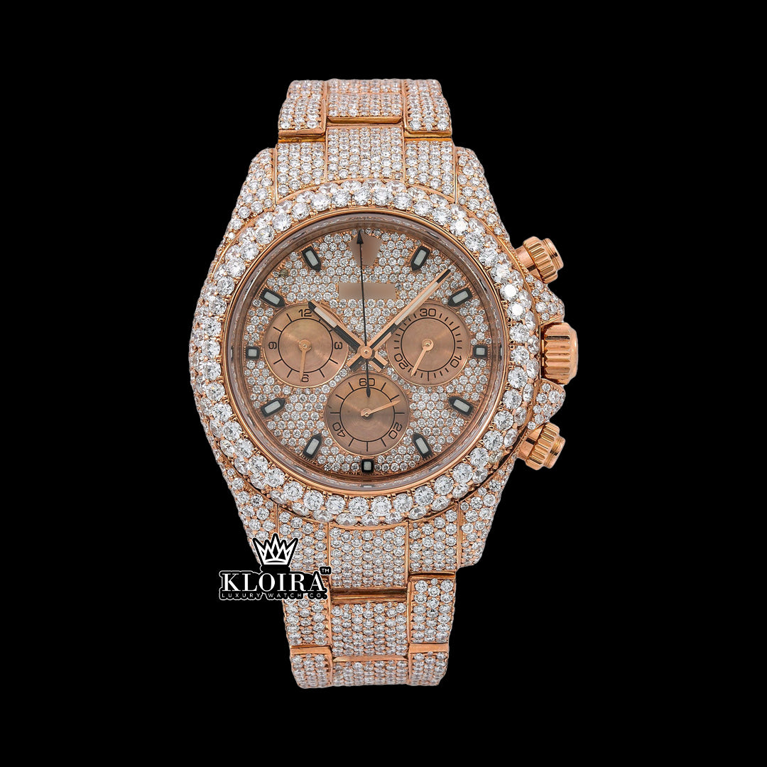 Regalia Moissanite Diamond Watch 14K Gold VVS 20 Carat 42mm Front