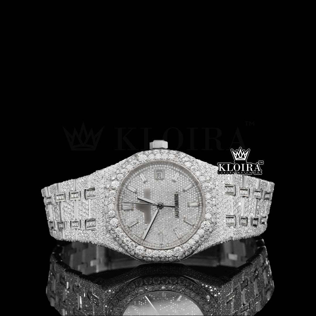 Romangala Moissanite Diamond Watch 14K Gold VVS 28 Carat 42mm Front