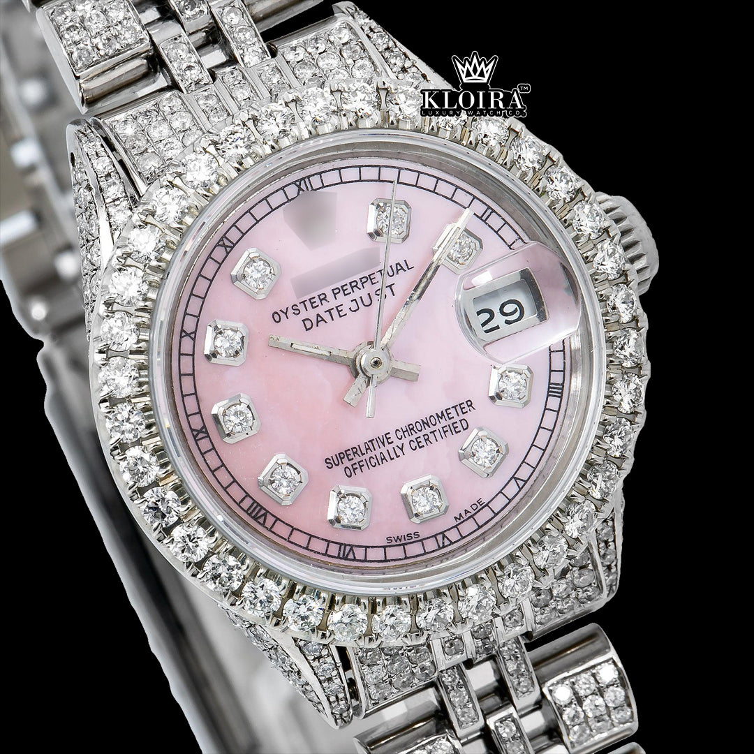 RoseGlimmer Moissanite Diamond Watch Silver VVS 18 Carat 42mm Men Front