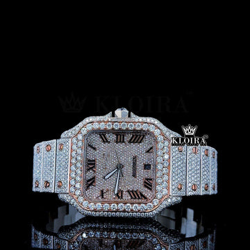 Sunset Drip Moissanite Diamond Watch 14K Gold VVS 24 Carat 42mm Front