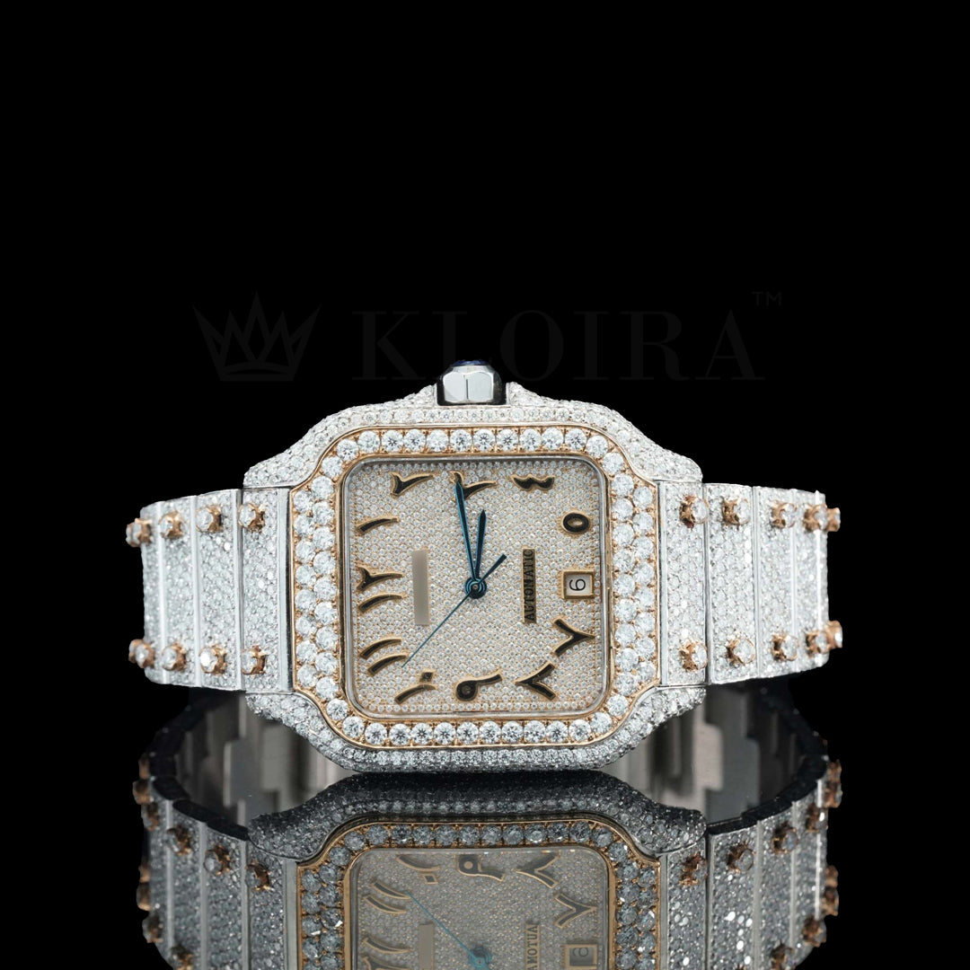 Royalstone Moissanite Diamond Watch Silver VVS 30 Carat 42mm Men