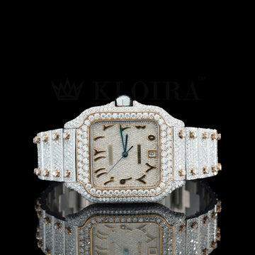 Royalstone Moissanite Diamond Watch Silver VVS 30 Carat 42mm Men