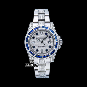 SapphireGlint Moissanite Diamond Watch 14K Gold VVS 19 Carat 42mm Front