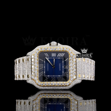 CelestialGlow Moissanite Diamond Watch 14K Gold VVS 22 Carat 42mm Front