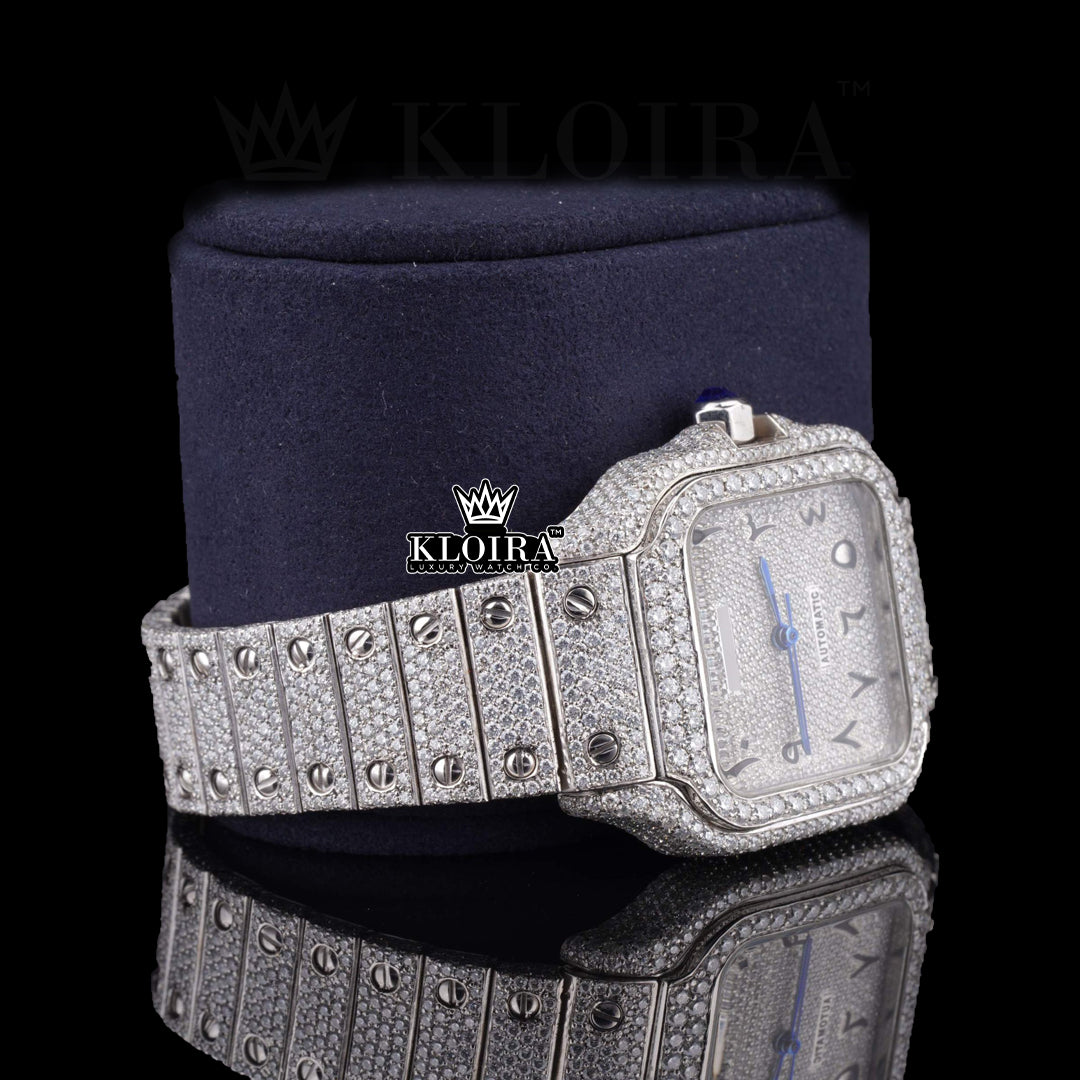 FrostMonarch Moissanite Diamond Watch 14K Gold VVS 23 Carat 42mm Front