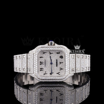 SilverMonarch Moissanite Diamond Watch 14K Gold VVS 23 Carat 42mm Front