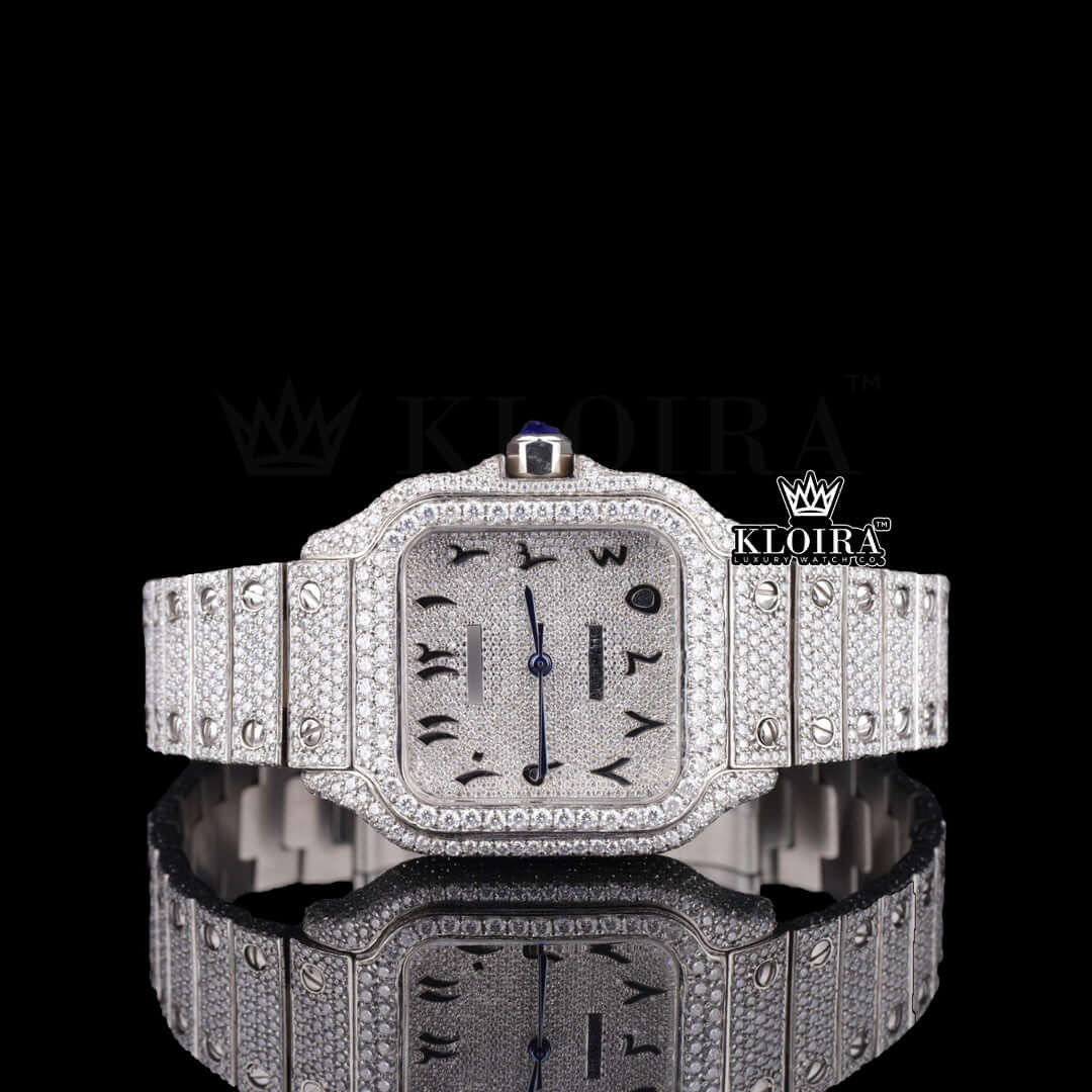 FrostMonarch Moissanite Diamond Watch 14K Gold VVS 23 Carat 42mm Front